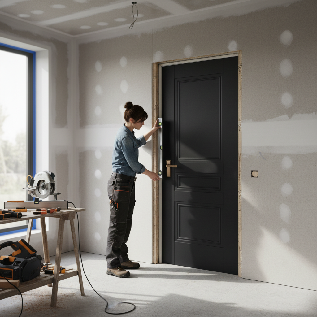 Premium Fully Finished Internal 3 Panel Made-to-Measure Door with Elegant Design and Luxurious Black Finish