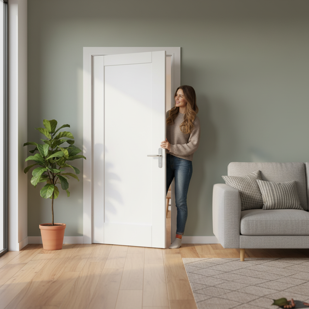Premium Made-to-Measure Internal White Door with 1 Panel, Custom Sizes for Perfect Fit and Easy Installation