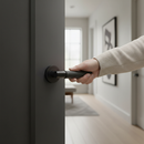 Premium Matt Black Knurled Lever on Concealed Fix Round Rose for Doors - High-Quality Professional Grade for Industrial and Commercial Applications