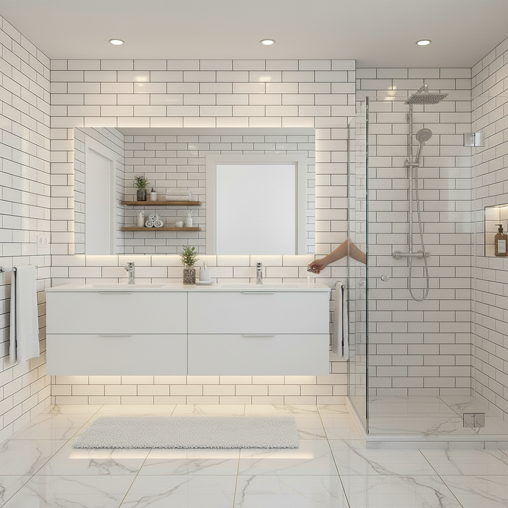 PVC Gloss Waterproof Wall Panelling - Durable, Mould-Resi...