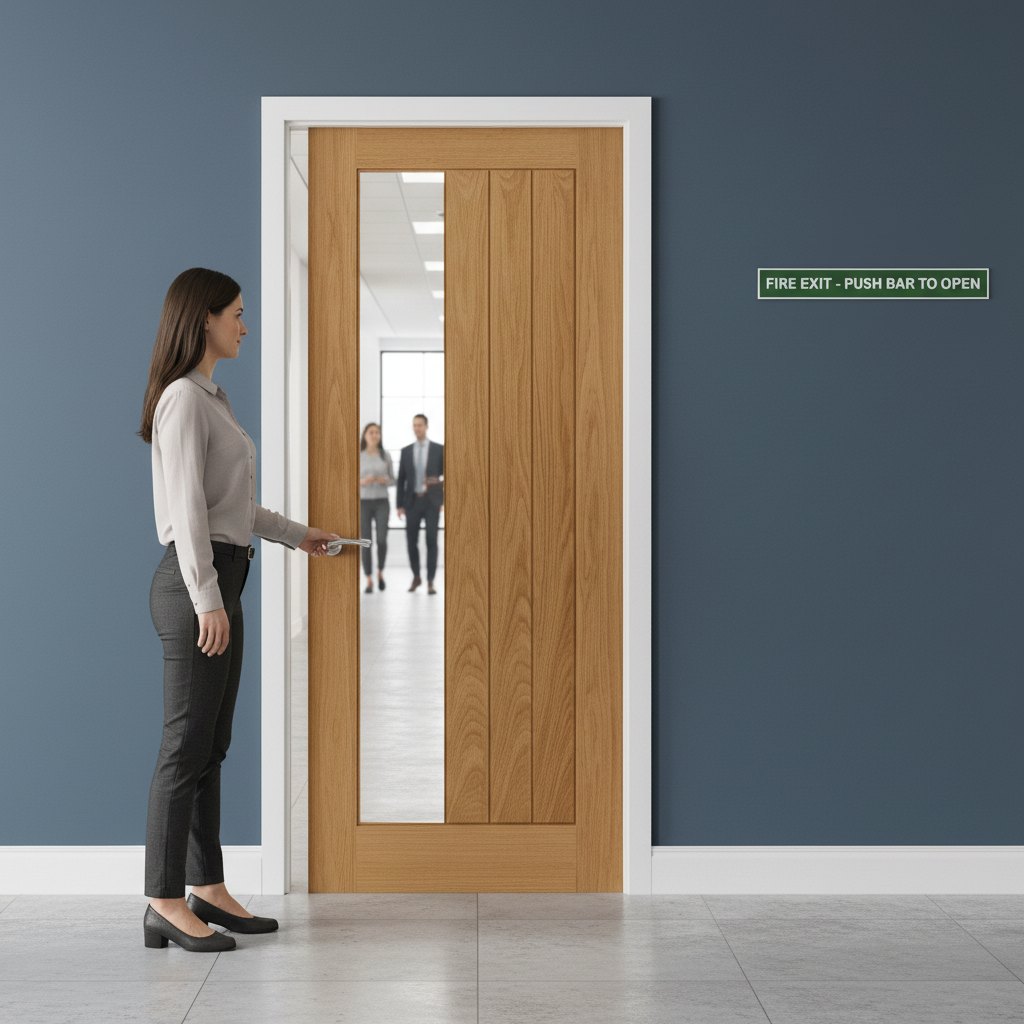 Premium Made-to-Measure FD30 Fire Door with Clear Toughened Safety Glass for Enhanced Home Safety and Style