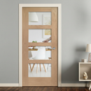 Premium Internal Clear Glazed Oak Shaker Door with Engineered Timber and Safety Glass