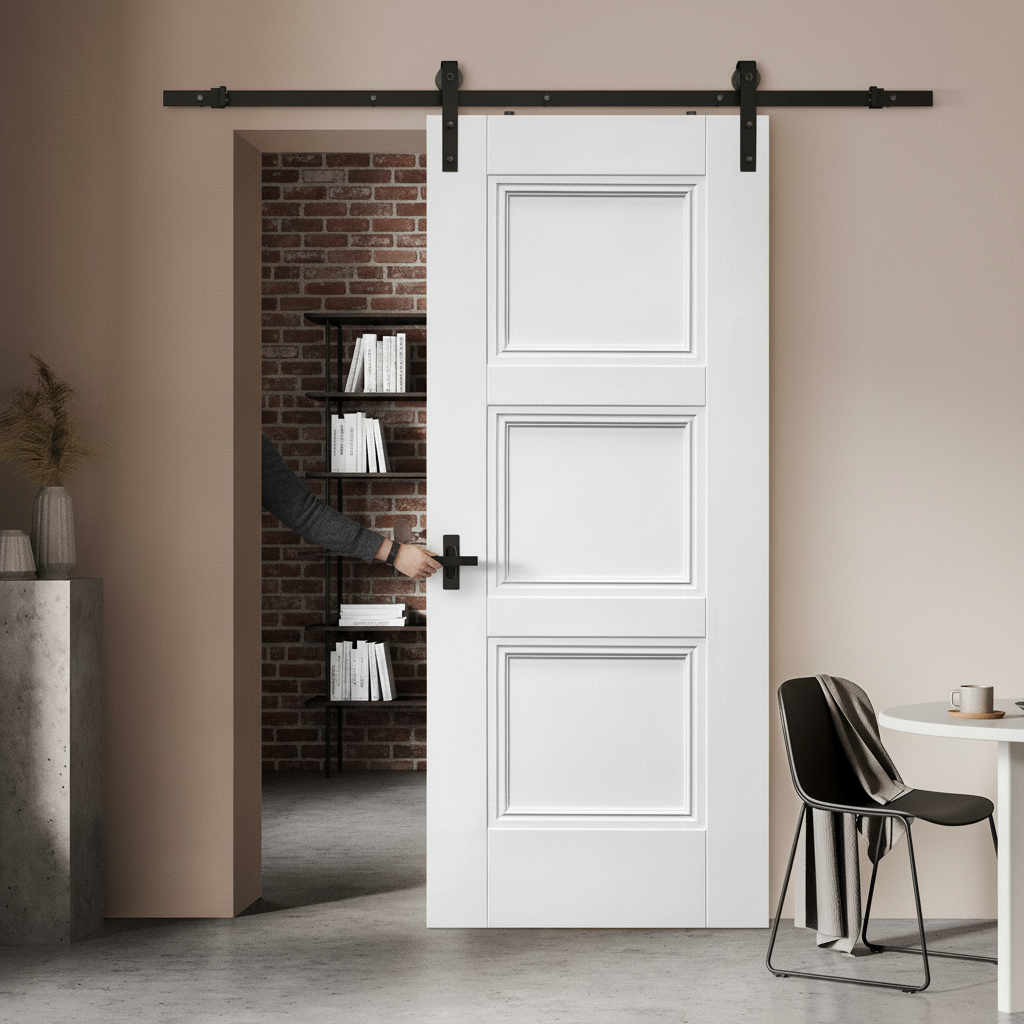 Internal White Primed Elegance Sliding Door Set