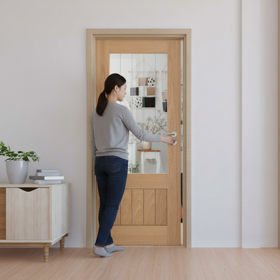 Internal Fully Finished Mexicano Decorative Glass Door wi...