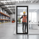 Industrial Studio Sidelight with 3 Clear Glass Panels - F...