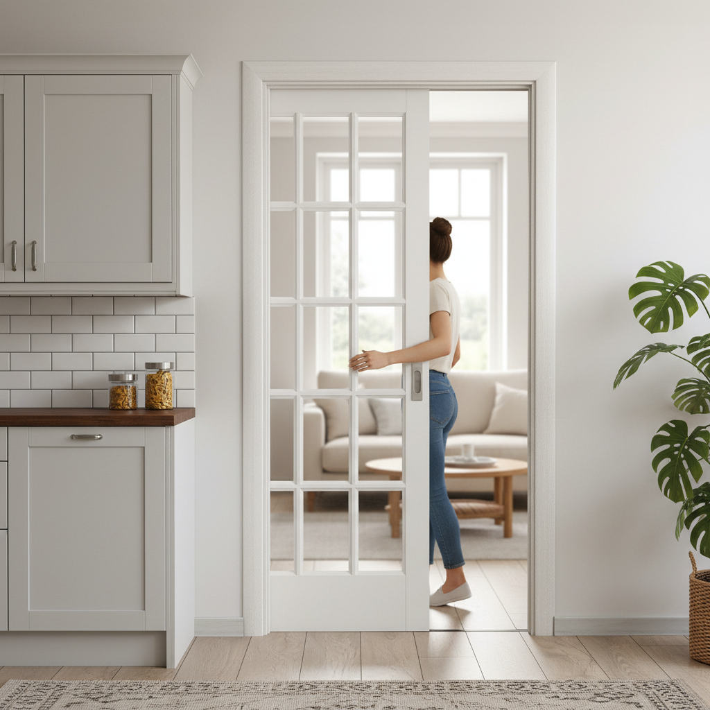 White Primed Internal Pocket Door Set