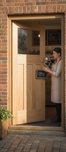 30's Style Door with American White Oak Veneer, Unglazed