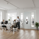 Premium Stylish Room Divider with Clear Glass Panels and Universal Frame - Multiple Size Options Available