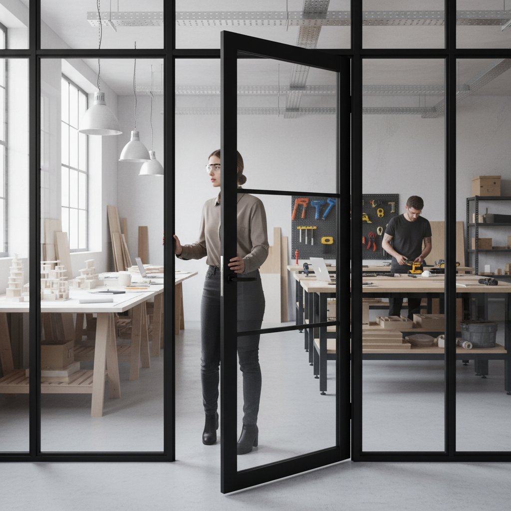 Internal Fully Finished Industrial Studio Door with Clear...
