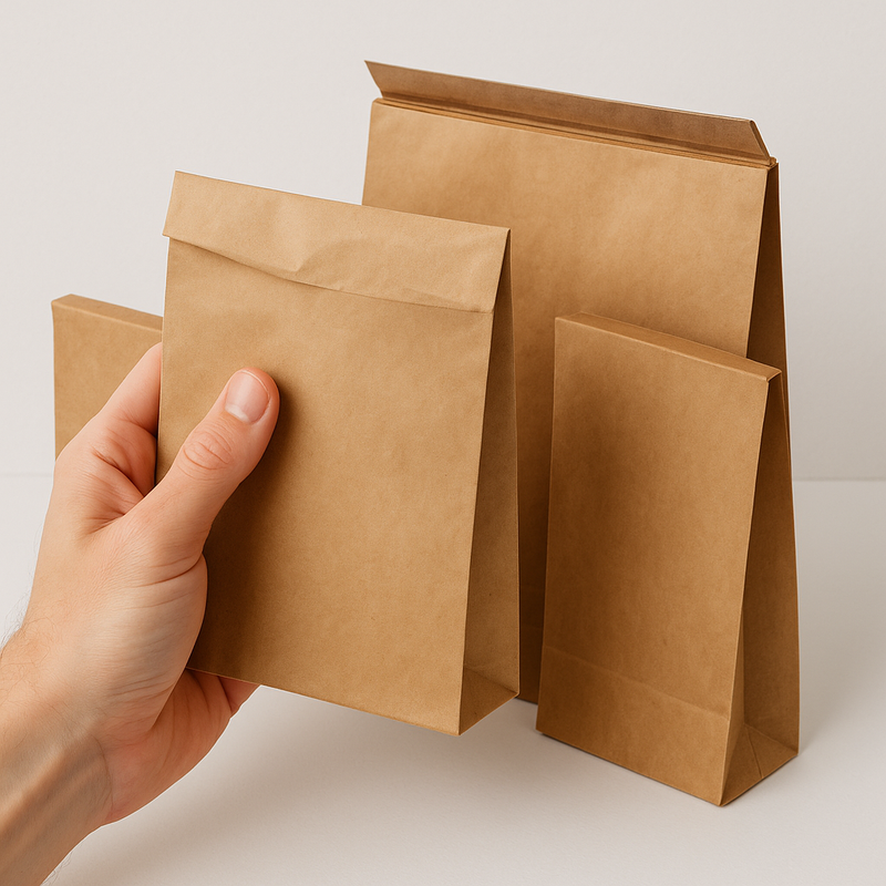Premium Eco-Friendly Paper Mailing Bags Strong Kraft 95gsm Compostable Tamper-Evident Seal Clothing E-Commerce Packaging