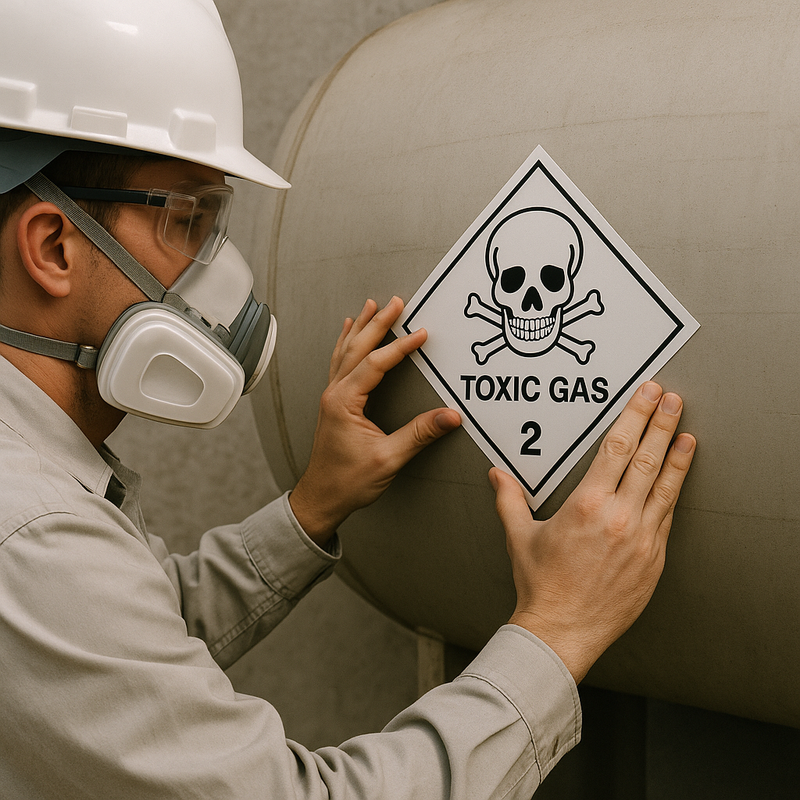 High-Performance Toxic Gas Warning Labels Safety Stickers (100x100mm) for Industrial Packaging