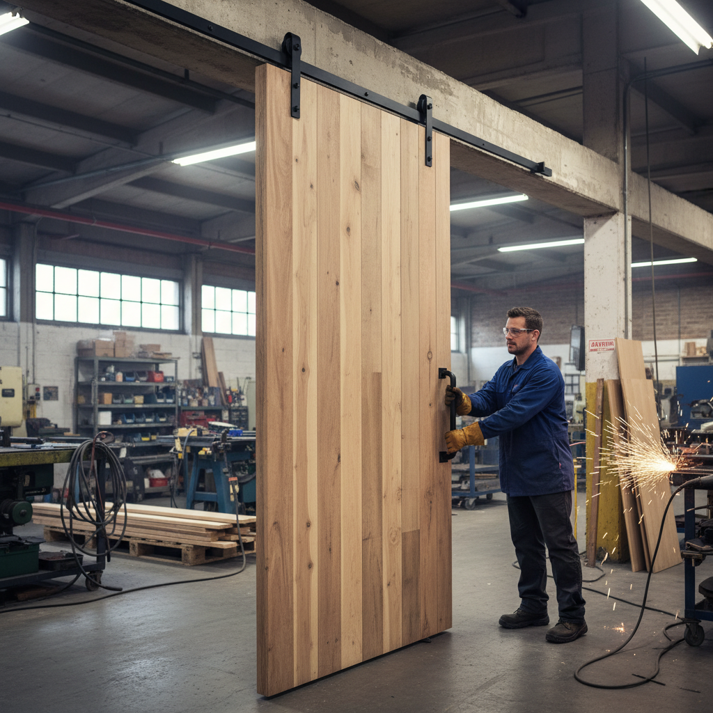 Matt Black 1.98m Top Hung Sliding Barn Door Track