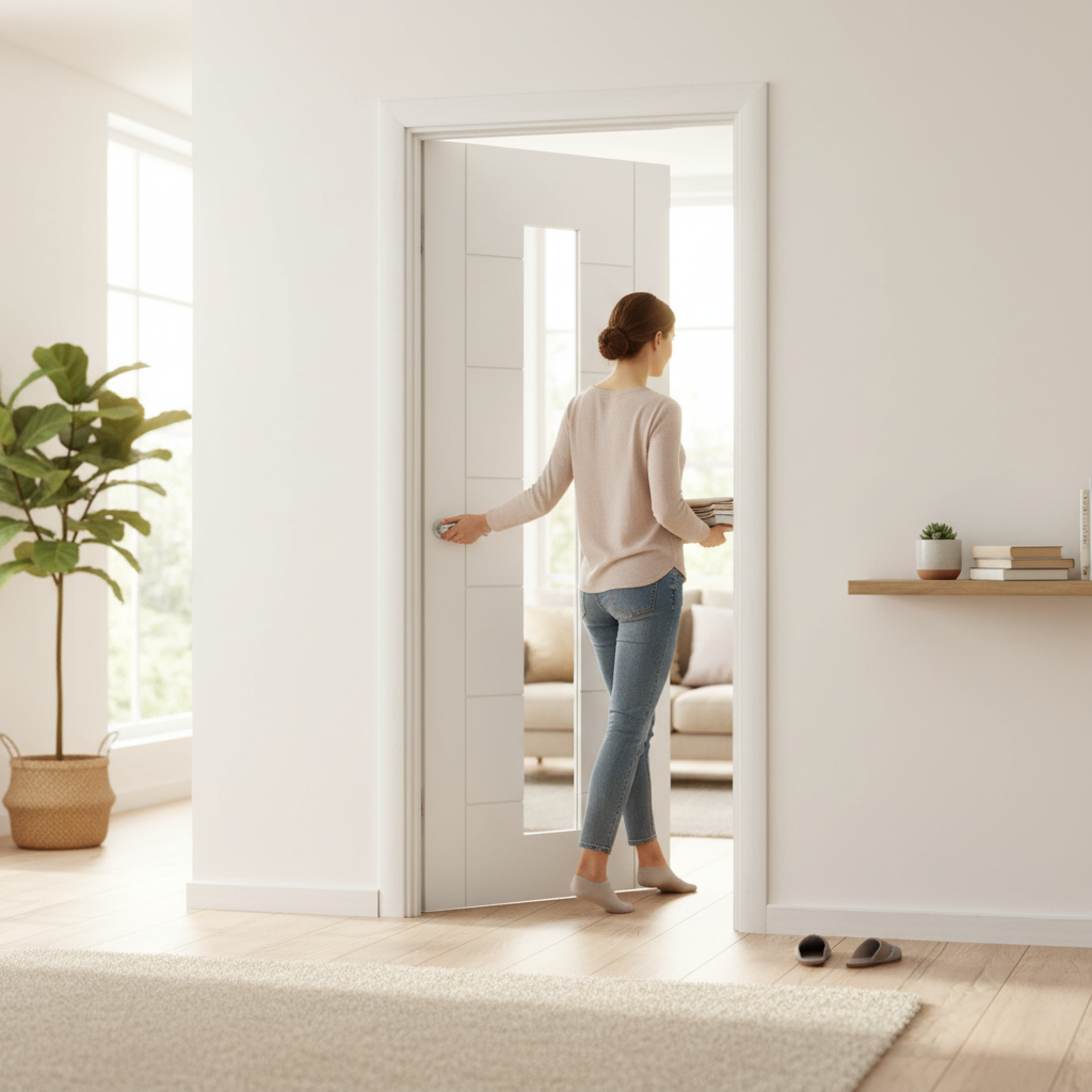 Premium Bespoke Made-to-Measure Internal Door with Clear Glass and 7 Panels for Custom Interiors