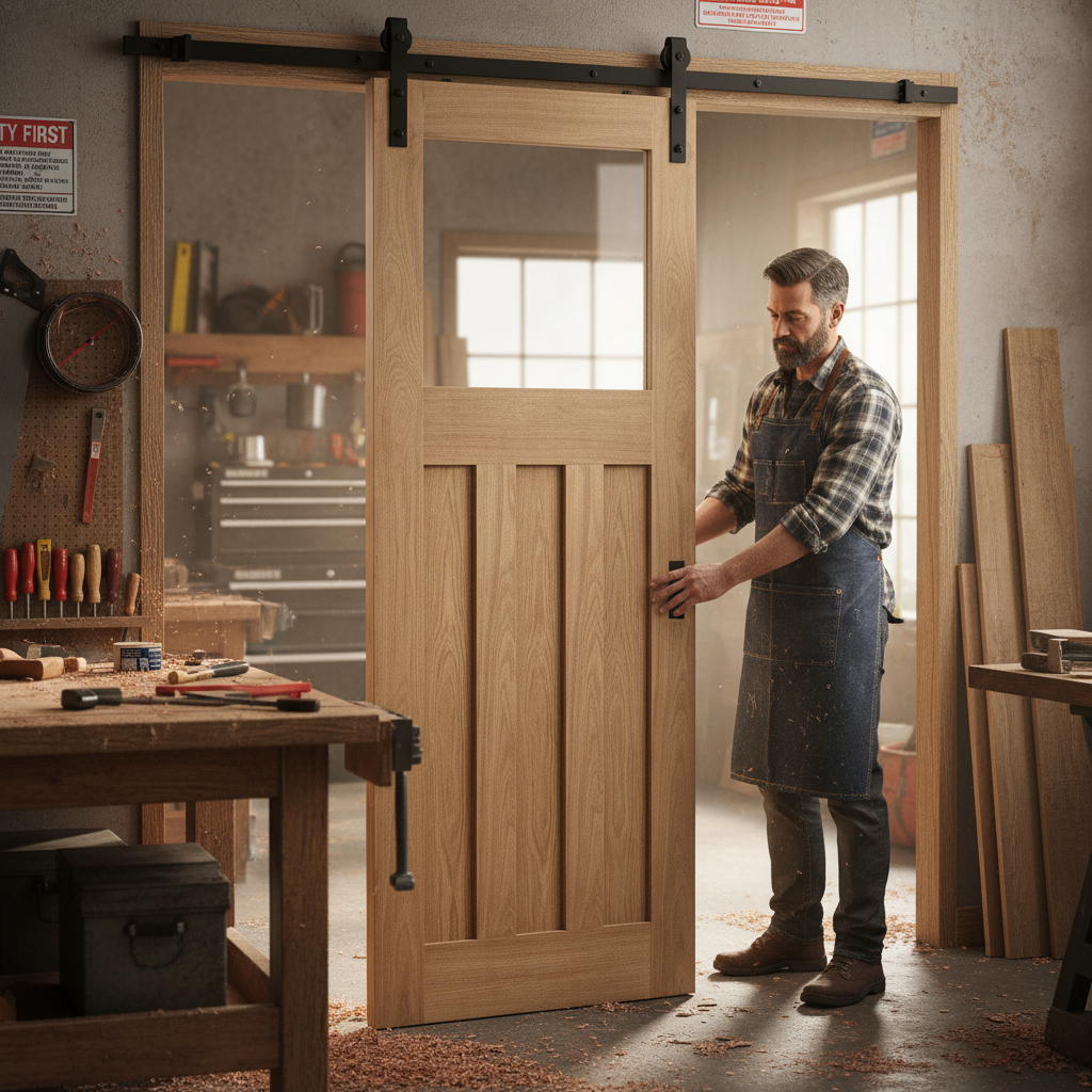 Internal Unfinished Oak Sliding Door Set with Clear Glass...