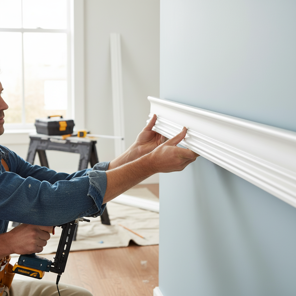 Decorative Moulding 2.4m Length, 18mm x 57mm, White Paint...