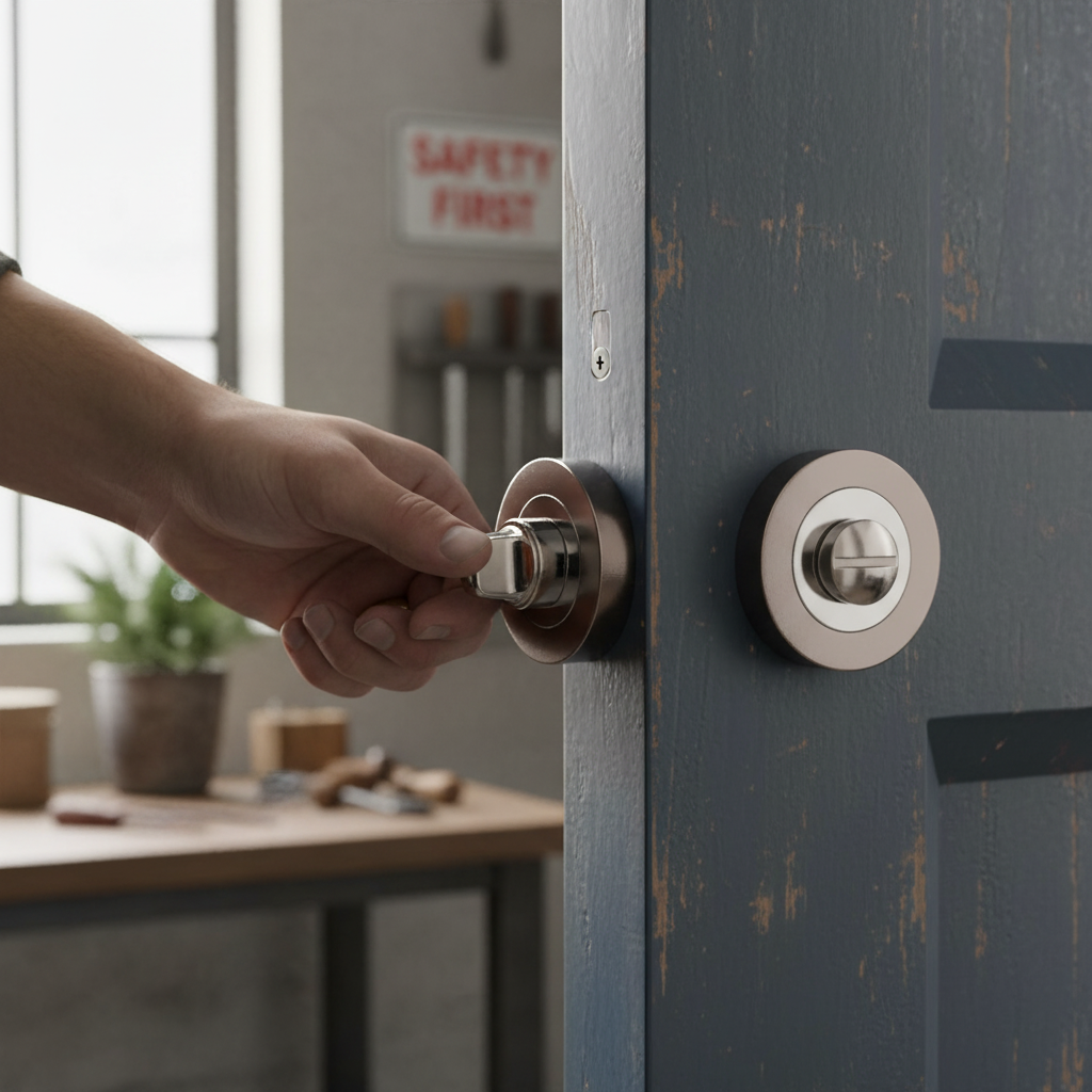 Polished Chrome & Black Nickel Bathroom Turn & Release | Privacy Lock | Internal Doors