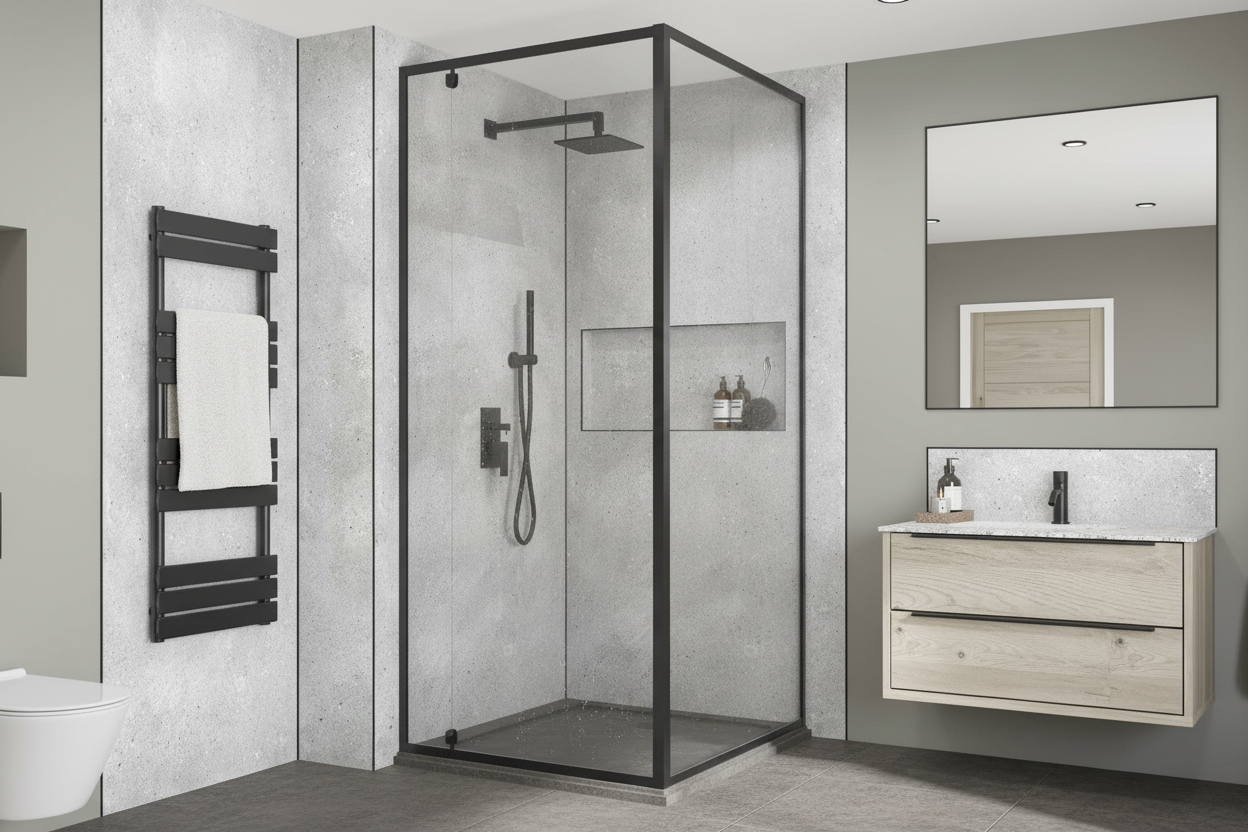 Waterproof Wall Panelling in Sophisticated Silver Finish