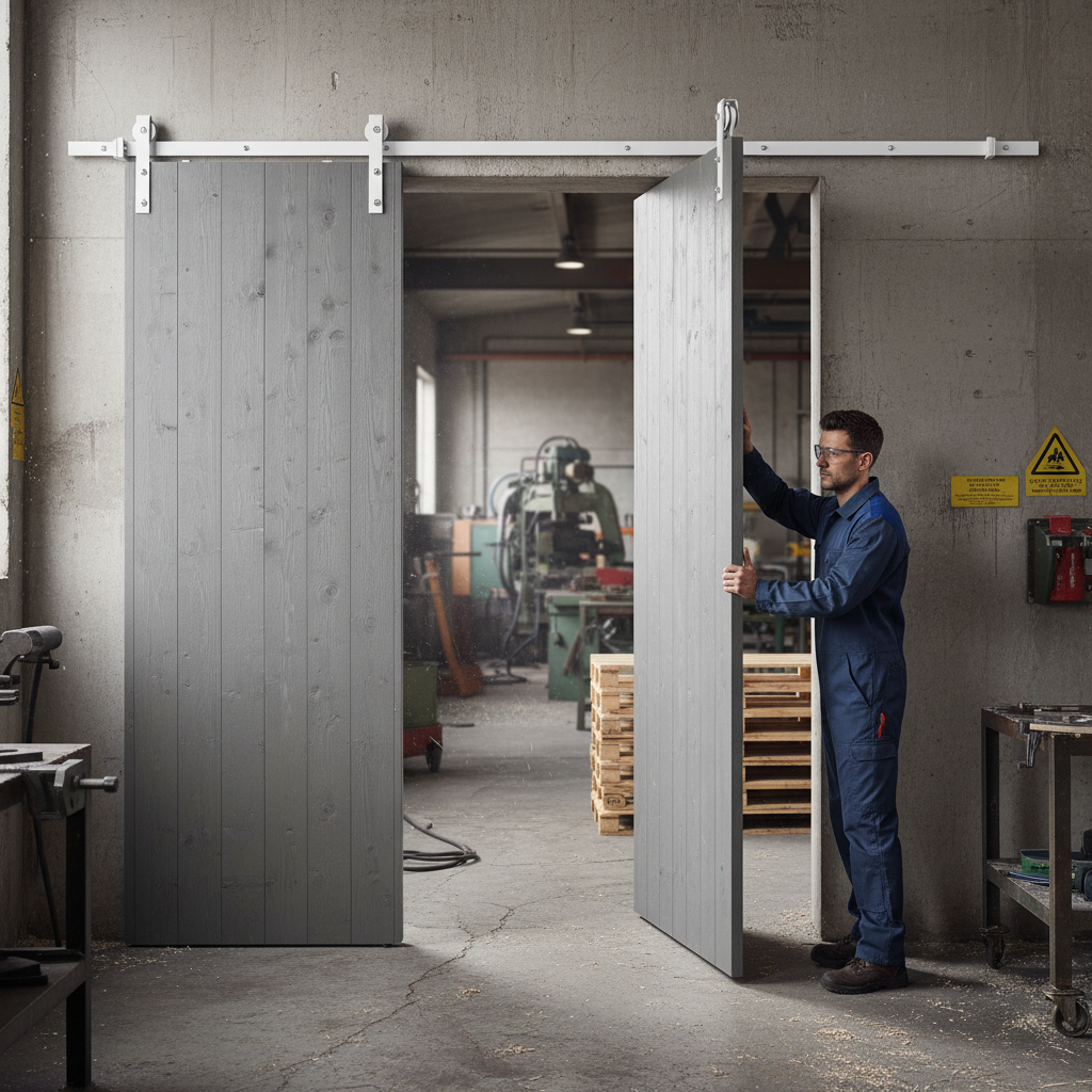 Face Mounted Sliding Barn Door Track - White Powder-Coate...