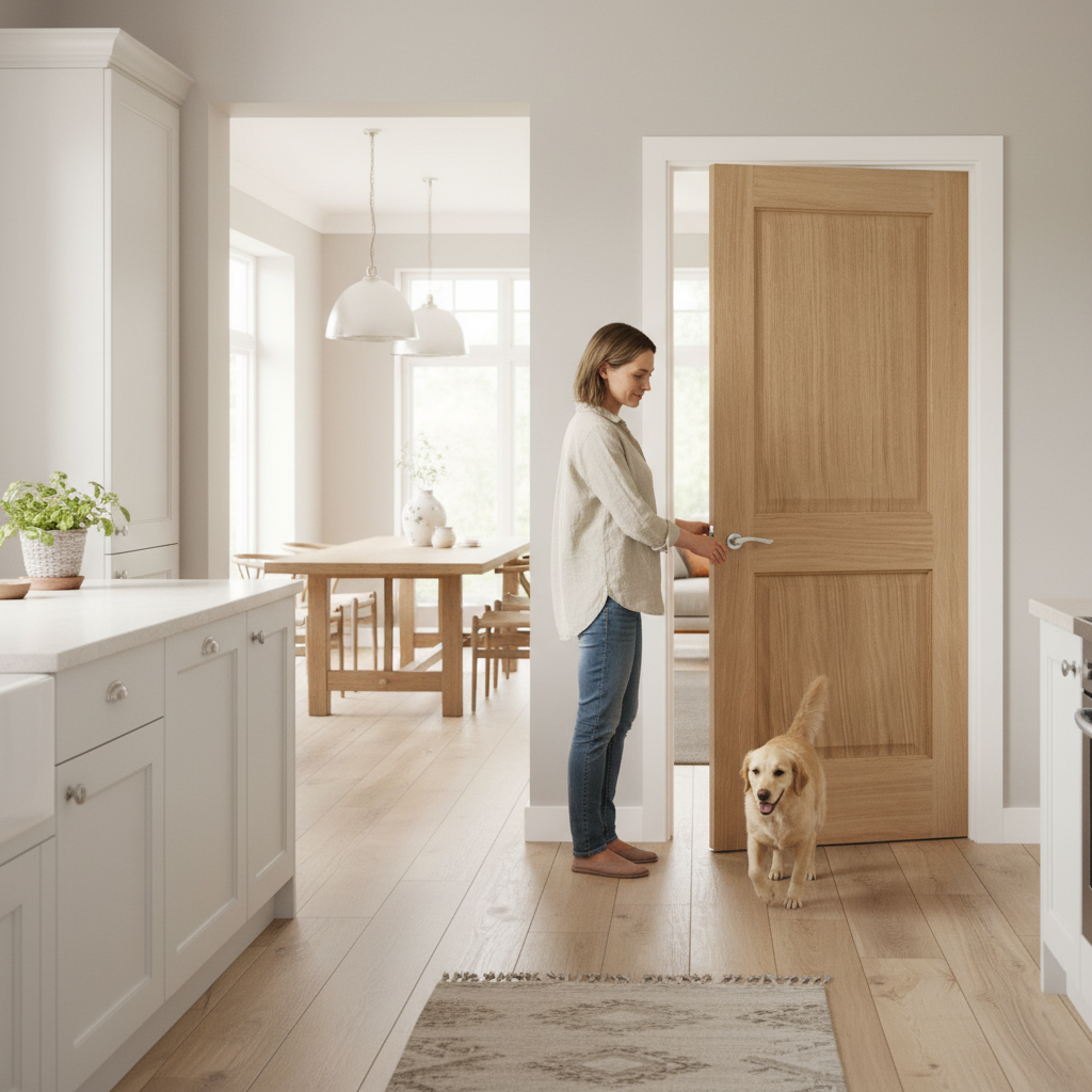 Premium White Oak 2 Panel Internal Door - Elegant Design for Traditional and Modern Interiors