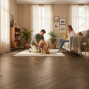 Premium Comfort Luxe 12mm Laminate Herringbone Flooring with Cork Underlay for Enhanced Durability and Comfort