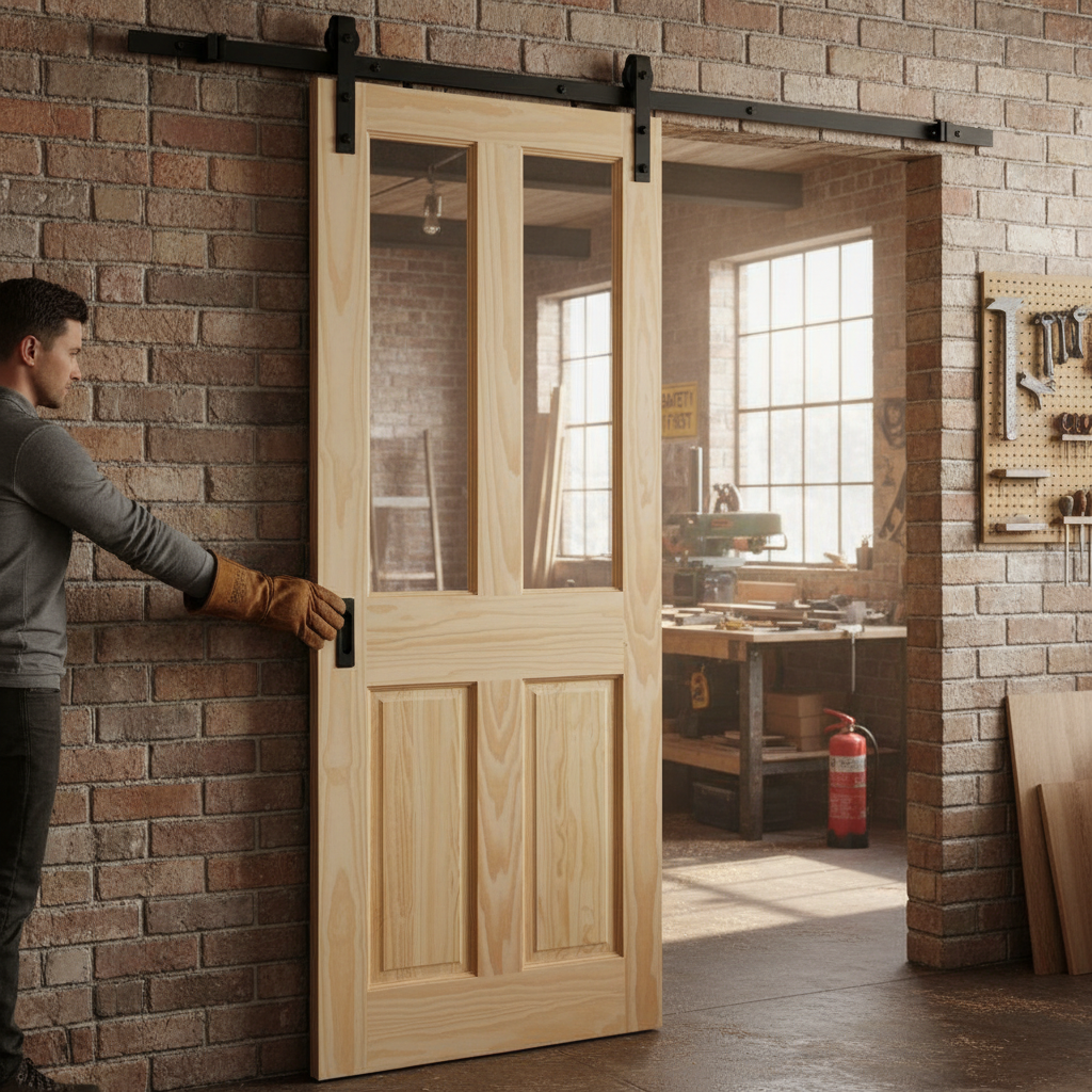 Clear Pine Unfinished Sliding Door Set