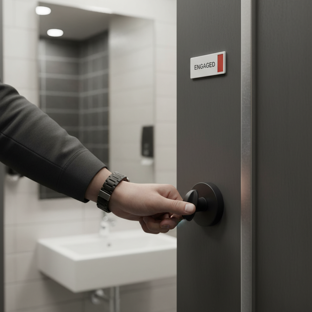 Designer Round WC Turn and Release in Matt Black Finish