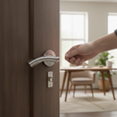 Chrome Lever On Round Rose Handle Set | Chrome Hinges & Mortice Latch | Internal