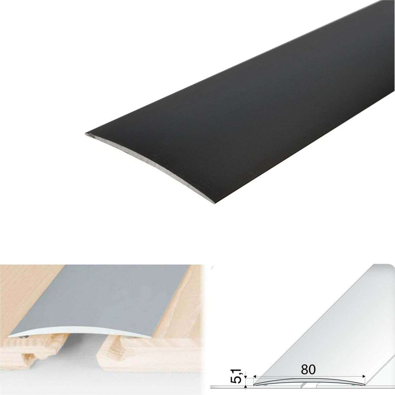 Premium 80mm Self-Adhesive Aluminium Floor Trim Easy Installation No Drilling Required Ideal for Wooden Vinyl & Tiled Floors Must-Have for Home & Office
