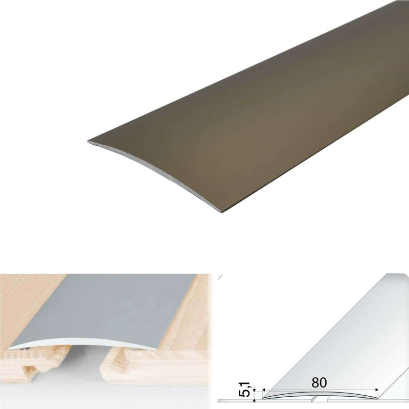 Premium 80mm Self-Adhesive Aluminium Floor Trim Easy Installation No Drilling Required Ideal for Wooden Vinyl & Tiled Floors Must-Have for Home & Office