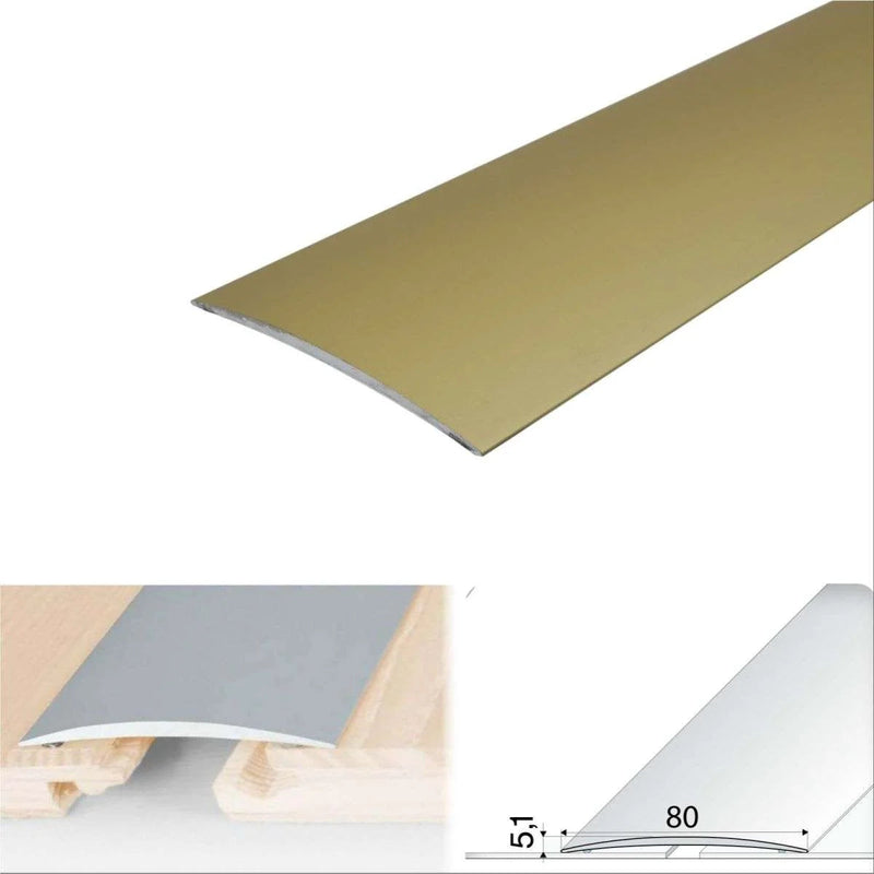 Premium 80mm Self-Adhesive Aluminium Floor Trim Easy Installation No Drilling Required Ideal for Wooden Vinyl & Tiled Floors Must-Have for Home & Office