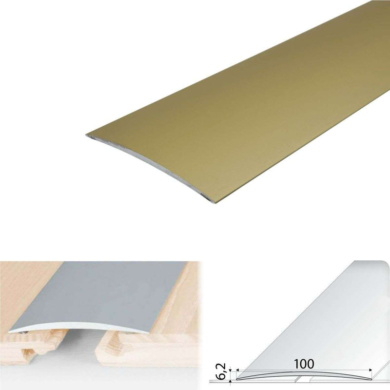 Premium 100mm Anodised Aluminium Self-Adhesive Door Threshold Strip Fast No-Drill Flooring Transition for Home &amp; Commercial Use
