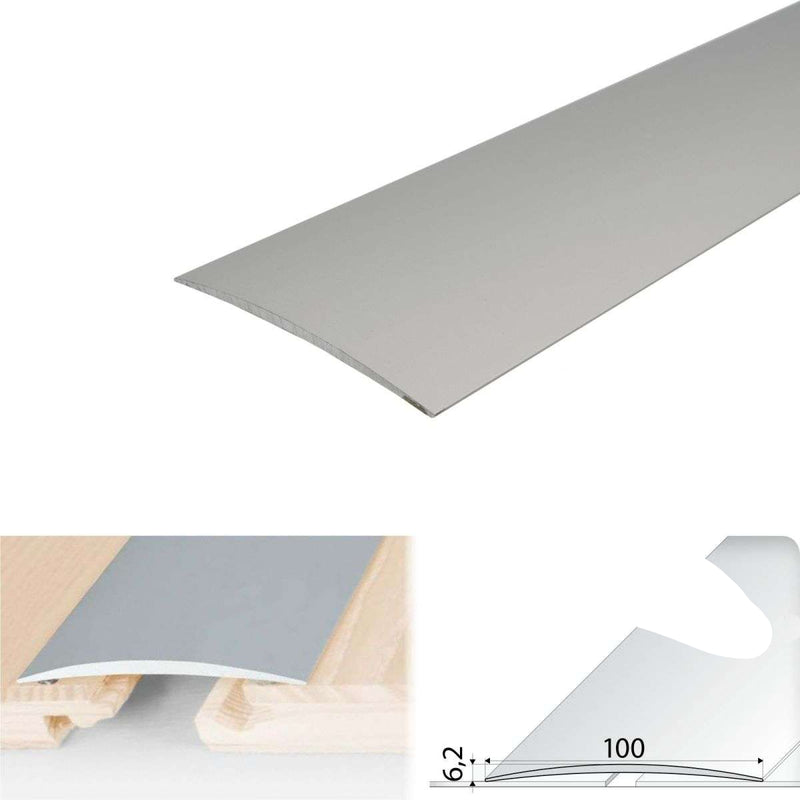 Premium Anodised Aluminium Self-Adhesive Door Threshold Strip 100mm x 1000mm Easy Install Durable Perfect for Wooden Laminate Vinyl & Tiled Floors