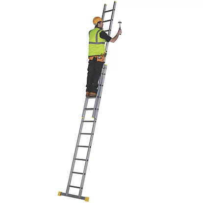 High Impact Aluminum Extension Ladder For Warehouse or Commercial Use - 4.97m