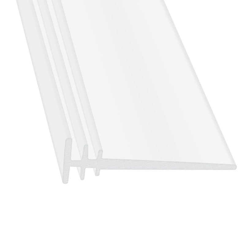 Durable White PVC Shower Seal Cut to Fit Channels from 1mm to 32mm Tall