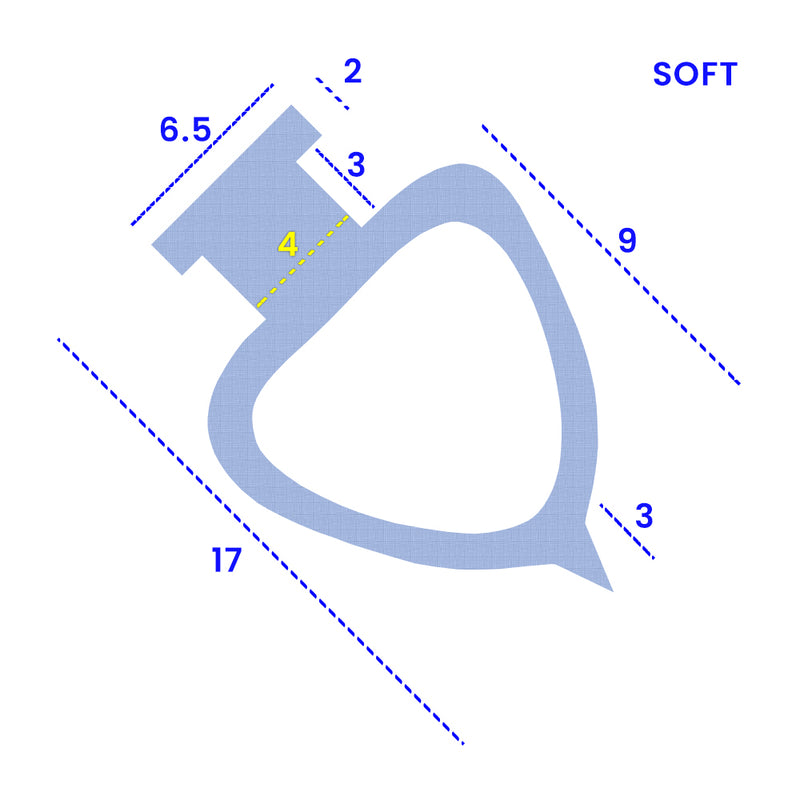 Durable 6.5mm T Shaped PVC Shower Seal for Bath Screens 1000mm and 2000mm Length