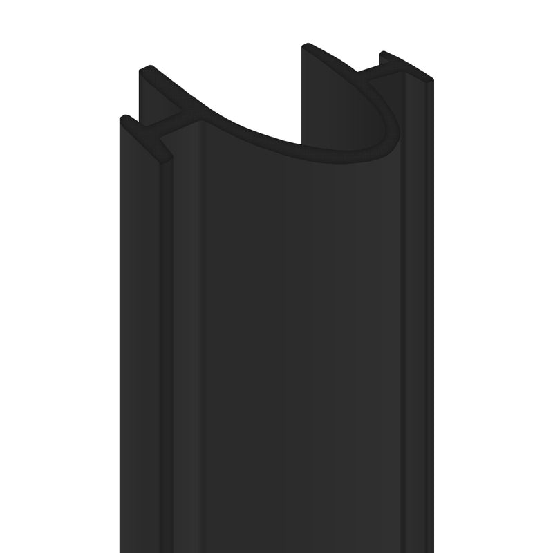 Black Shower Seal for Vertical Glass Gaps 4mm Channel