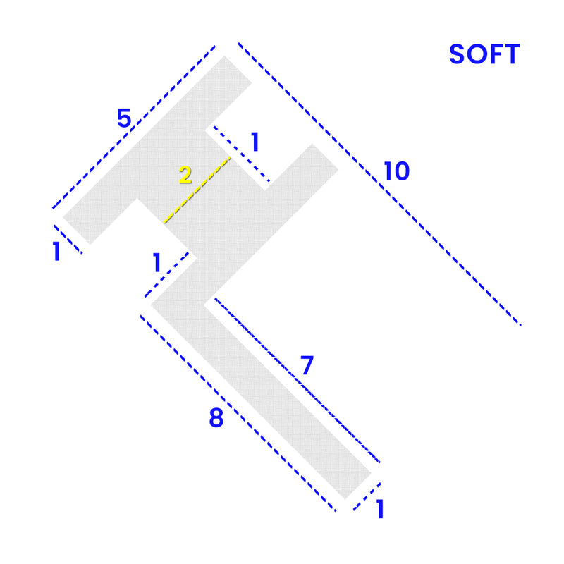 Flexible PVC T-Shaped Shower Seal for Gaps Between 5mm to 10mm