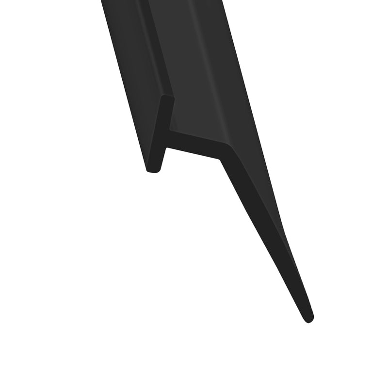 Black T-Shape Shower Seal 4mm Channel Fit Soft PVC