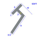 Black T-Shape Shower Seal 4mm Channel Fit Soft PVC