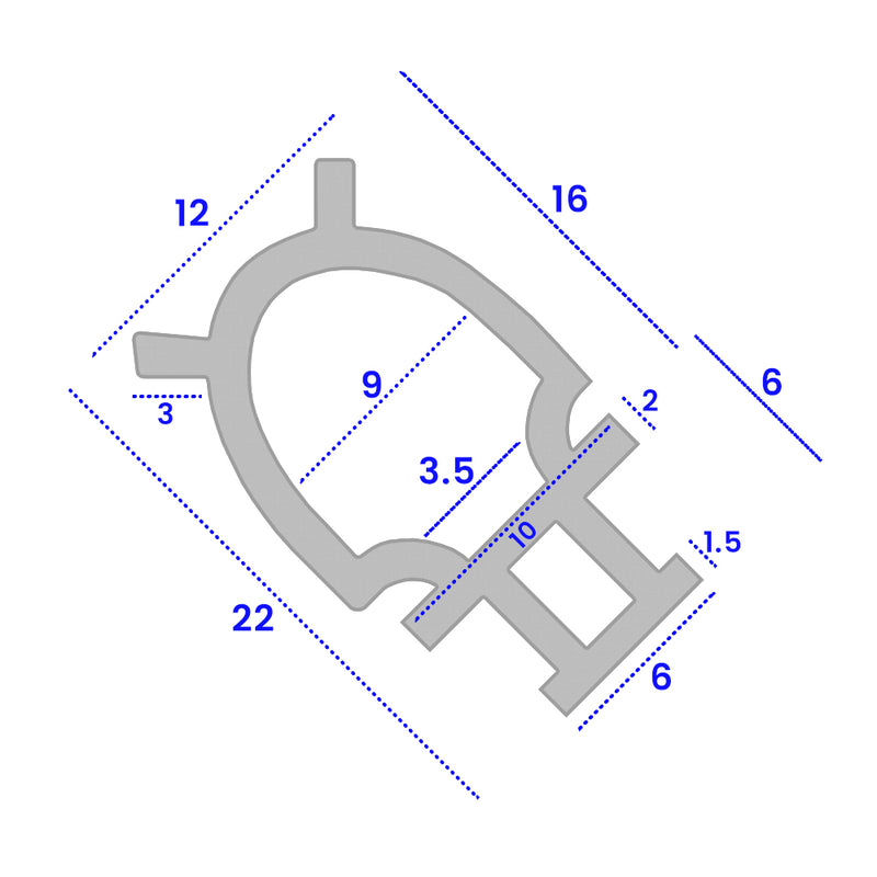 Flexible PVC Shower Seal for 6mm Channels