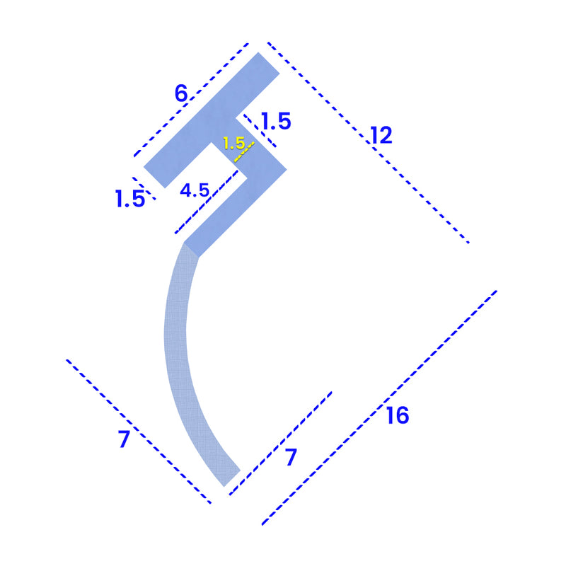 Clear PVC Shower Seal 6mm T-Shape Seals Gaps 7mm to 12mm