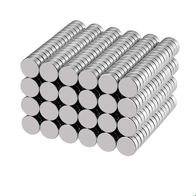 Silver Coated Neodymium 4mm Disc Magnets N35 Grade - Pack of 100