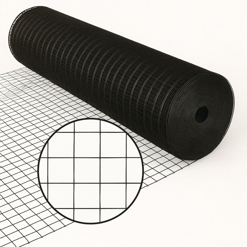 Premium Black PVC Coated Welded Wire Mesh – 25x25mm Square Hole, Light-weight