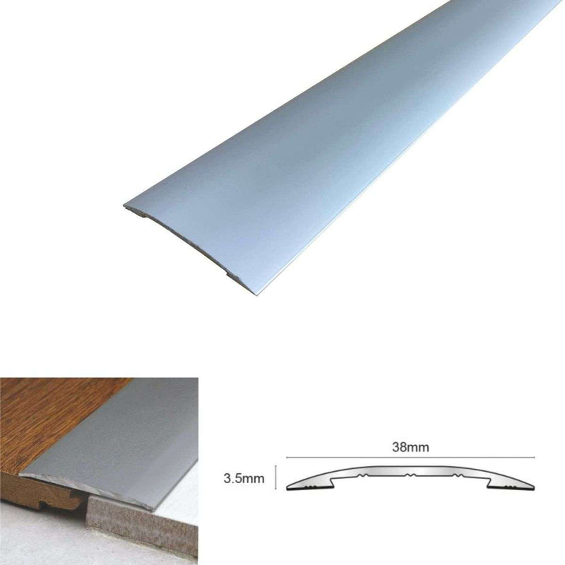 Premium 38mm Self-Adhesive Aluminium Door Trim Easy Installation for Wood Vinyl & Tile Floors No Drilling No Fuss!