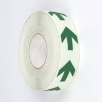 Self-Adhesive Green & White Directional Arrow Tape For Internal Use - 10m