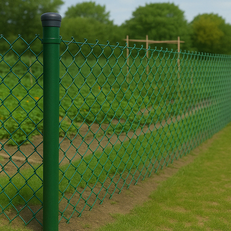 Chain Link Fence – 1200mm (4ft) Galvanised Steel Roll - Green PVC Coated