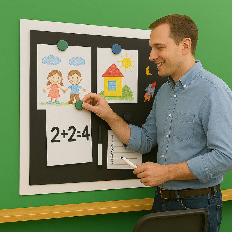 Magnetic Receptive Sheet – White Adhesive Backed, 0.4mm Thick, A4