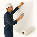 Heavy Duty Clear Polythene Sheeting 1000 Gauge Tuffreel 4m x 25m Roll Premium Surface Protection for Building & Renovation