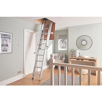 High Performance Aluminium Loft Ladder With Safety Handrails - 3.25m