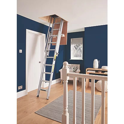 High Performance Aluminium Loft Ladder With Safety Handrails - 3.25m